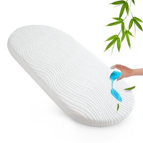 Baby Bassinet Mattress Pad 20" x 33"x 0.8" Compatible with Mika Micky/KoolerThings/Baby Delight/Pamo Babe/ANGELBLISS Bassinet, Waterproof Replacement Pad with Removable & Washable Mattress Cover