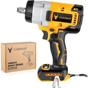 Cordless Impact Wrench, 600Ft-lbs (800N.m) 1/2" Brushless Impact Gun, Compatible with Dewalt 20V Battery, Cordless Impact Wrench with 3 Mode Speed & LED Light, for Car/Truck RV/Mower (Tool Only)