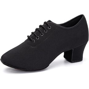 Women's Ballroom Dance Shoes Lace-up Closed Toe Suede Sole Professional Modern Salsa Latin Teaching Practice Performance Dance Shoes