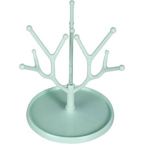 Plastic Baby Bottle Drying Rack, Countertop Baby Bottle Rack for Bottles, Saving Drying Rack with Removable Water Tray For Kitchen (Green, 9×10.8inch)