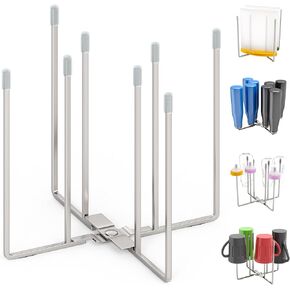 Retractable Bottle Drying Rack, Baby Bottle Drying Rack, Collapsible Cup Draining Rack, Reusable Storage Bag Dryer with Non-Slip Bottom - Stainless Steels