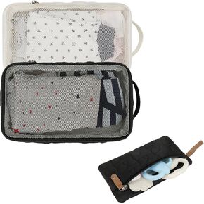 MOMIGO 2 Pack Baby Diaper Bag Organizer Pouches Mesh Bag & Teething toys Bag