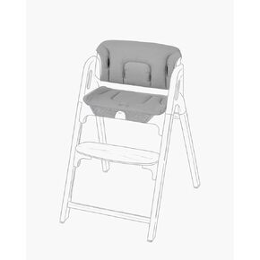 Momcozy High Chair Cushion & Backrest Set - Ergonomic Support for Dinerpal Chairs, Machine Washable Gray Seat Pad with Non-Slip Design