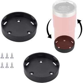 2pcs Tumbler Mount for Packout, Black Cup Holder with Screws Compatible with Packout Cup 20oz & 30oz