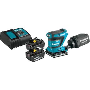 Makita BL1840BSC2 18V LXT® Lithium-Ion Battery and Charger Starter Pack (4.0Ah) with Bonus XOB02Z 18V LXT® Lithium-Ion Cordless 1/4 Sheet Finishing Sander