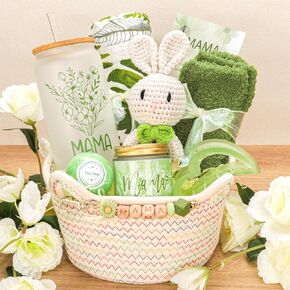 New Mom Gifts,Baby Girl Boy Gifts,Baby Shower Gifts for Mom and Baby,Pregnancy Gifts for Expecting Mom,9-Piece Care Basket Valentine's Day Gifts for First-Time Moms