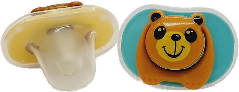 Cartoon Animal Baby Toddler & Children Natural Shaped Orthodontic Pacifier/Binky (Monkey and Bear Variety Pack) in Kuwait
