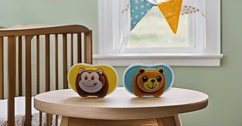 Cartoon Animal Baby Toddler & Children Natural Shaped Orthodontic Pacifier/Binky (Monkey and Bear Variety Pack) in Kuwait