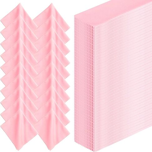 300 PCS نظارات تنظيف نظارات الألياف الدقيقة مناديل مناديل ألوان متنوعة لتنظيف نظارات العدسة الكاميرا هياتف محمولة أجهزة الكمبيوتر المحمولة LCD وأكثر من 6 × 7 بوصة (وردي) in Kuwait