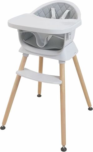 3-in-1 Convertible Wooden High Chair for Babies and Toddlers, Dining Booster Seat, Toddler Chair, Easy to Clean Infant Highchair, Modern Lightweight Design in Saudi Arabia