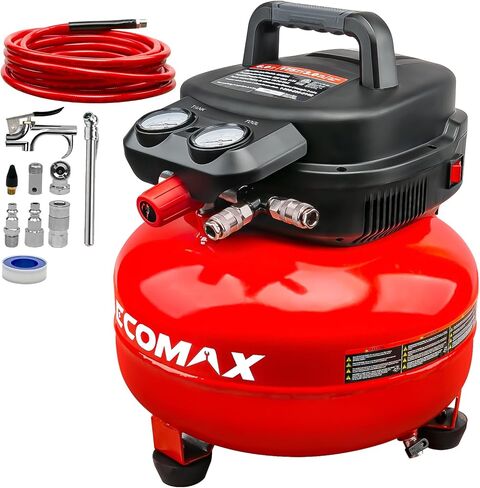 ضاغط الهواء ، ضاغط الهواء فطيرة 6 جالون ، MAX 175PSI ، ضاغط على أدوات الهواء مع 10 أجزاء من ملحقات ضاغط الهواء in Kuwait