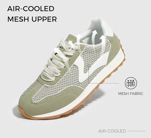LUCKY STEP Women's Fashion Sneakers Trendy Tennis Shoes Neutral Stylish Retro Trainers Casual Running Walking Shoes in Kuwait