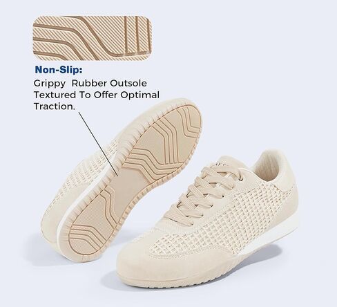 LUCKY STEP Women's Fashion Tennis Sneakers Casual Low Top Retro Lace-up Stylish Travel Lifestyle Trendy Walking Shoes in Kuwait