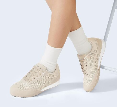 LUCKY STEP Women's Fashion Tennis Sneakers Casual Low Top Retro Lace-up Stylish Travel Lifestyle Trendy Walking Shoes in Kuwait
