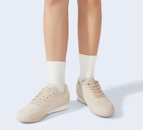 LUCKY STEP Women's Fashion Tennis Sneakers Casual Low Top Retro Lace-up Stylish Travel Lifestyle Trendy Walking Shoes in Kuwait