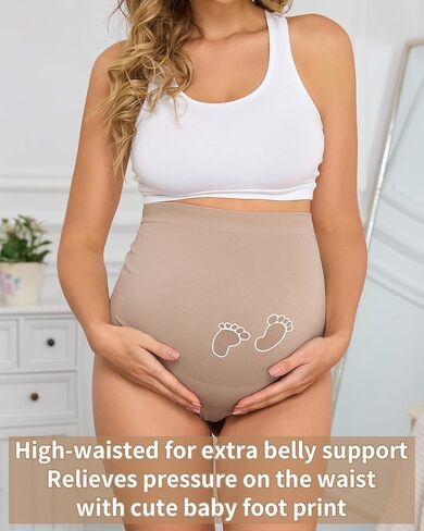 Maternity Thongs for Women, Seamless Maternity Underwear Over Bump Maternity Panties for Pregnant Women in Kuwait