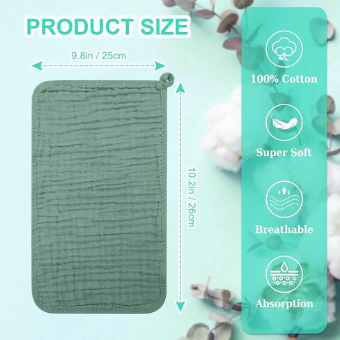 Accmor 6 Pack Muslin Burp Cloths 100% Cotton 20''x10'' Large Extra Soft and Absorbent Baby Burping Cloth for Boys Girls in Saudi Arabia