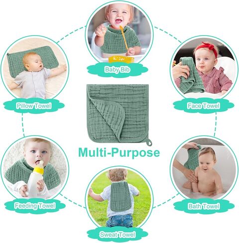 Accmor 6 Pack Muslin Burp Cloths 100% Cotton 20''x10'' Large Extra Soft and Absorbent Baby Burping Cloth for Boys Girls in Saudi Arabia