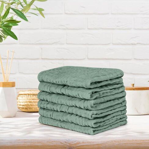 Accmor 6 Pack Muslin Burp Cloths 100% Cotton 20''x10'' Large Extra Soft and Absorbent Baby Burping Cloth for Boys Girls in Saudi Arabia