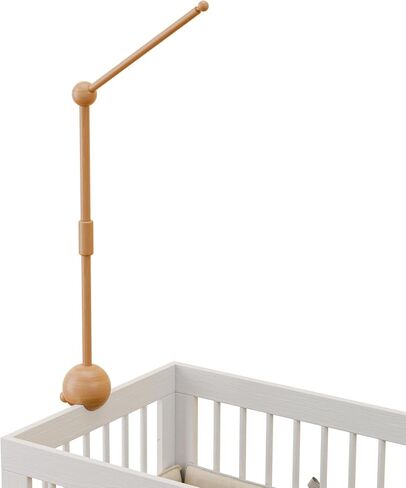 Crib Mobile Arm with Music Box,32.5 Inch Crib Mobile Stand,Wooden Mobile Arm for Crib (2 Modes,360°Adjustable,100% Beech Wood) Baby Crib Mobile for Boy and Girl in Saudi Arabia