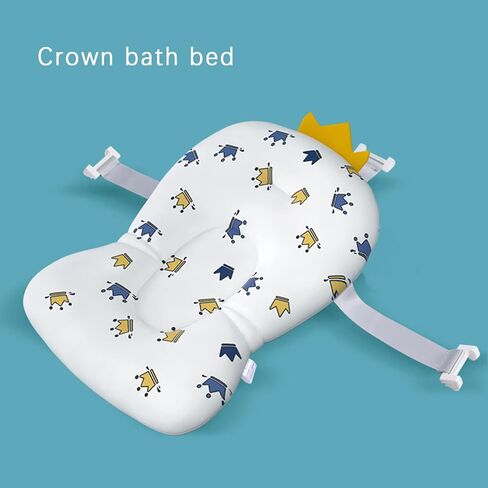 Baby Bath Cushion Pad Newborn Bathtub Mat Infant Bath Supporter Net Baby Bathtub Pillow Non-Slip Floating Bathing Tub Seat (Light Blue Star, 28cm*43cm*26cm) in Saudi Arabia