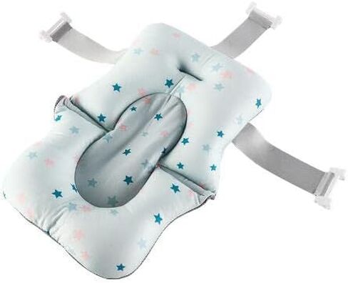 Baby Bath Cushion Pad Newborn Bathtub Mat Infant Bath Supporter Net Baby Bathtub Pillow Non-Slip Floating Bathing Tub Seat (Light Blue Star, 28cm*43cm*26cm) in Saudi Arabia