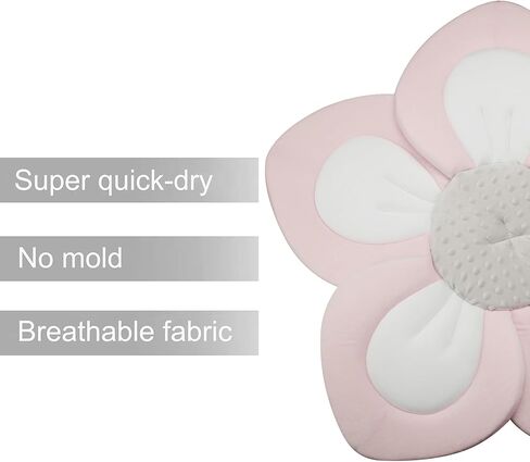Pandaear Baby Bath Pad للرضع الجديد | زهرة ناعمة 5 بتلات لحوض الاستحمام الأساسيات هدية دش (وردي) in Kuwait