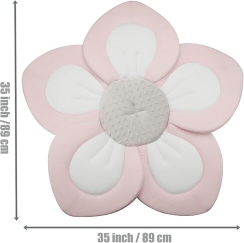 Pandaear Baby Bath Pad للرضع الجديد | زهرة ناعمة 5 بتلات لحوض الاستحمام الأساسيات هدية دش (وردي) in Kuwait