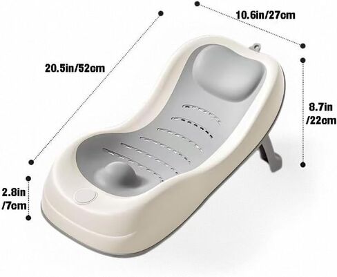 PandaEar Baby Bath Support, Foldable Infant Bathtub for Newborn Babies 0-6 Months, Soft Sink Baby Bath Tub (Grey) in Saudi Arabia