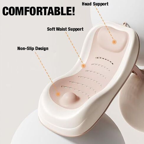 PandaEar Baby Bath Support, Foldable Infant Bathtub for Newborn Babies 0-6 Months, Soft Sink Baby Bath Tub (Grey) in Saudi Arabia