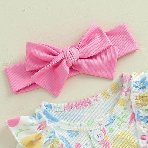 My First Easter Baby Girl Outfit Bunny Newborn Romper Shorts Skirt Socks Set Infant Toddler Cute Summer Clothes in Saudi Arabia