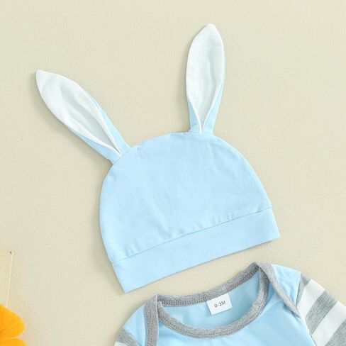 ynibbim طفلة بوي بوي عيد الفصح ملابس طويلة الأكمام رومبير أرنب الجزر طباعة بذلة in Kuwait