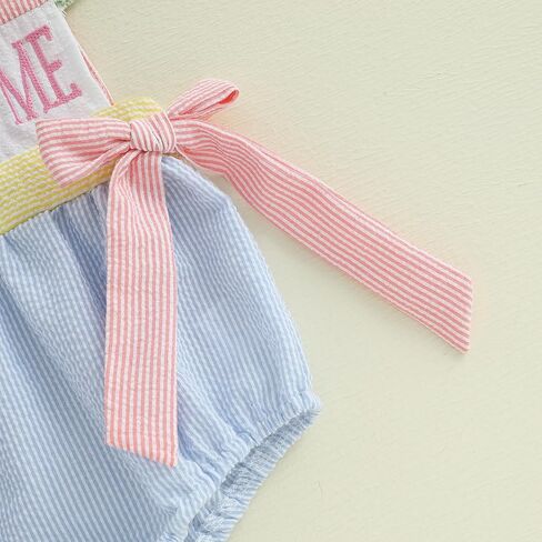 Baby Girl Easter Outfit Infant Bunny Smocked Bubble Romper Newborn Doll Collar Shirt Top Summer Toddler Clothes in Saudi Arabia