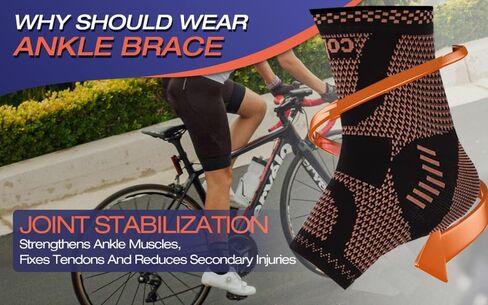 Copper Ankle Brace Socks Foot with Elastic Arch pads for Plantar Fasciitis Achilles Tendonitis Relief,for Heel Pain Relief,Arch Support for Sprained Ankle Compression Sleeve - Foot Support Foot Brace for Women & Men Daytime or Night Use in Kuwait