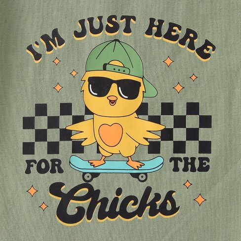BOUTIKOME Easter Shirts for Toddler Baby Boy I'm Just Here for The Chicks T-Shirt Kid Funny Skateboard Tee Short Sleeve Tops in Saudi Arabia