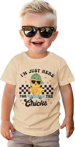 قمصان عيد الفصح Boutikome لطفلة طفل طفل أنا فقط هنا من أجل Tchics T-Shirt Kid Funny Skatoboard Tee Sterts Short Sleeve Tops in Saudi Arabia