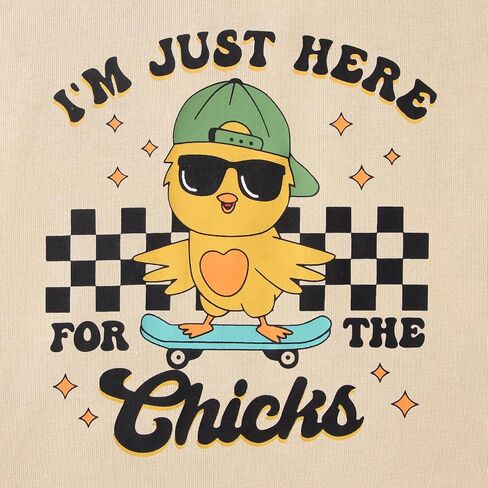 قمصان عيد الفصح Boutikome لطفلة طفل طفل أنا فقط هنا من أجل Tchics T-Shirt Kid Funny Skatoboard Tee Sterts Short Sleeve Tops in Saudi Arabia