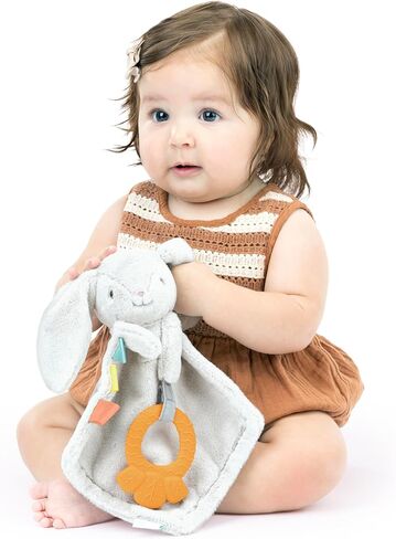 Ingenuity Cozy Sylvi Plush Lovey Baby Teether - Soothe Gums - Self Soothing - Plush Bunny - Ages 0M+ in Saudi Arabia