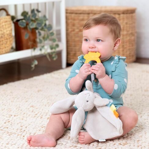 Ingenuity Cozy Sylvi Plush Lovey Baby Teether - Soothe Gums - Self Soothing - Plush Bunny - Ages 0M+ in Saudi Arabia