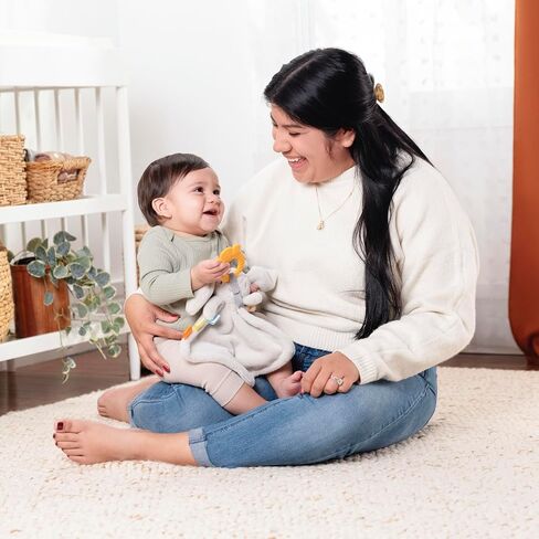 Ingenuity Cozy Sylvi Plush Lovey Baby Teether - Soothe Gums - Self Soothing - Plush Bunny - Ages 0M+ in Saudi Arabia