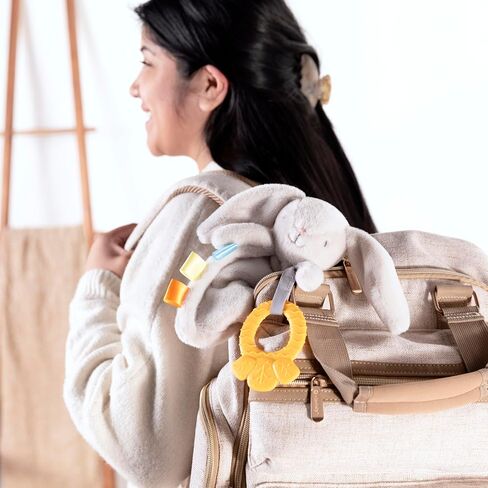 Ingenuity Cozy Sylvi Plush Lovey Baby Teether - Soothe Gums - Self Soothing - Plush Bunny - Ages 0M+ in Saudi Arabia