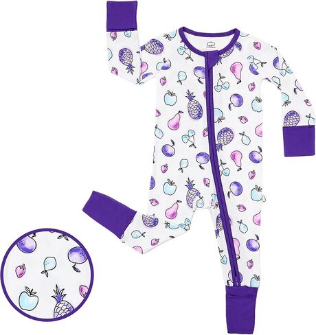 Littlehippo 2-Way Zipper Bamboo Romper ، Soft Spandex & Bamboo Viscose One Piece Pajamas ، Newborn ، Baby Boys & Girls ، Kids in Kuwait