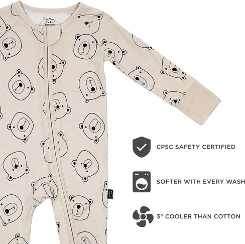 Littlehippo 2-Way Zipper Bamboo Romper ، Soft Spandex & Bamboo Viscose One Piece Pajamas ، Newborn ، Baby Boys & Girls ، Kids in Kuwait