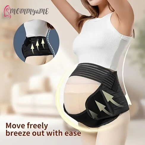 Mommy&Me - Maternity Belt, Pregnancy 3 in 1 Support Belt for Back/Pelvic/Hip Pain, Maternity Band Belly Support for Pregnancy Belly Support Band (Beige, Medium) in Saudi Arabia