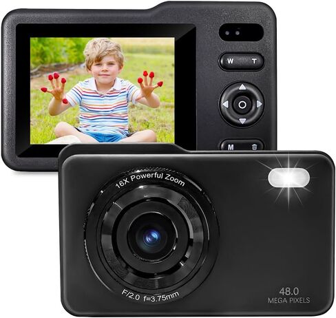 الكاميرا الرقمية ، الكاميرا الوهمية للأطفال مع بطاقة 64 جيجابايت FHD1080P 16x تكبير مكافحة الهز ， رائع ومحمولة للبنين ، فتيات الأطفال. (لون القرنفل) in Kuwait