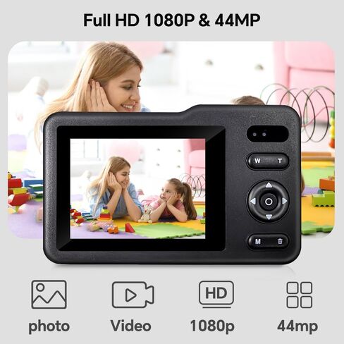 الكاميرا الرقمية ، الكاميرا الوهمية للأطفال مع بطاقة 64 جيجابايت FHD1080P 16x تكبير مكافحة الهز ， رائع ومحمولة للبنين ، فتيات الأطفال. (لون القرنفل) in Kuwait