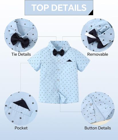 DISAUR Boys Suits 3 Pieces Formal Dress Shirt with Bowtie+Suspender Pants Boy Gentleman Outfits Set 4-8 Years in Saudi Arabia