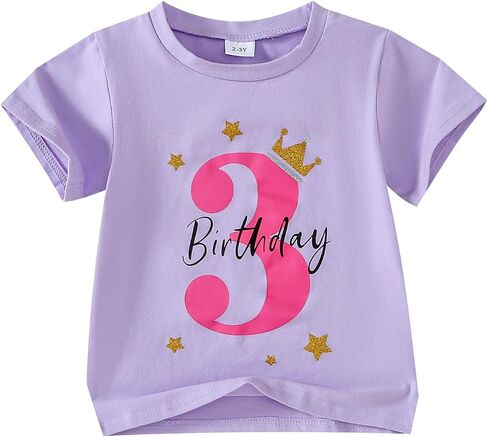 Baby Girl Birthday Outfit One/Two/Three Birthday Shirt 1-3 Year Old Girls Birthday Gift in Saudi Arabia