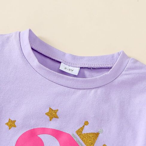 Baby Girl Birthday Outfit One/Two/Three Birthday Shirt 1-3 Year Old Girls Birthday Gift in Saudi Arabia