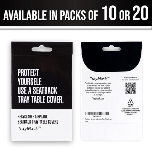 Disposable Tray Table Cover | Must Have Airplane Travel Essentials | Perfect for Toddlers, Kids and Adults Travel Accessories | Provides a Fresh/Clean Layer of Protection | 10 Pack in Saudi Arabia
